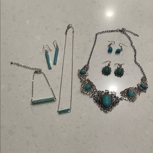 Turquoise Jewelry Necklaces, Bracelet and Earrings